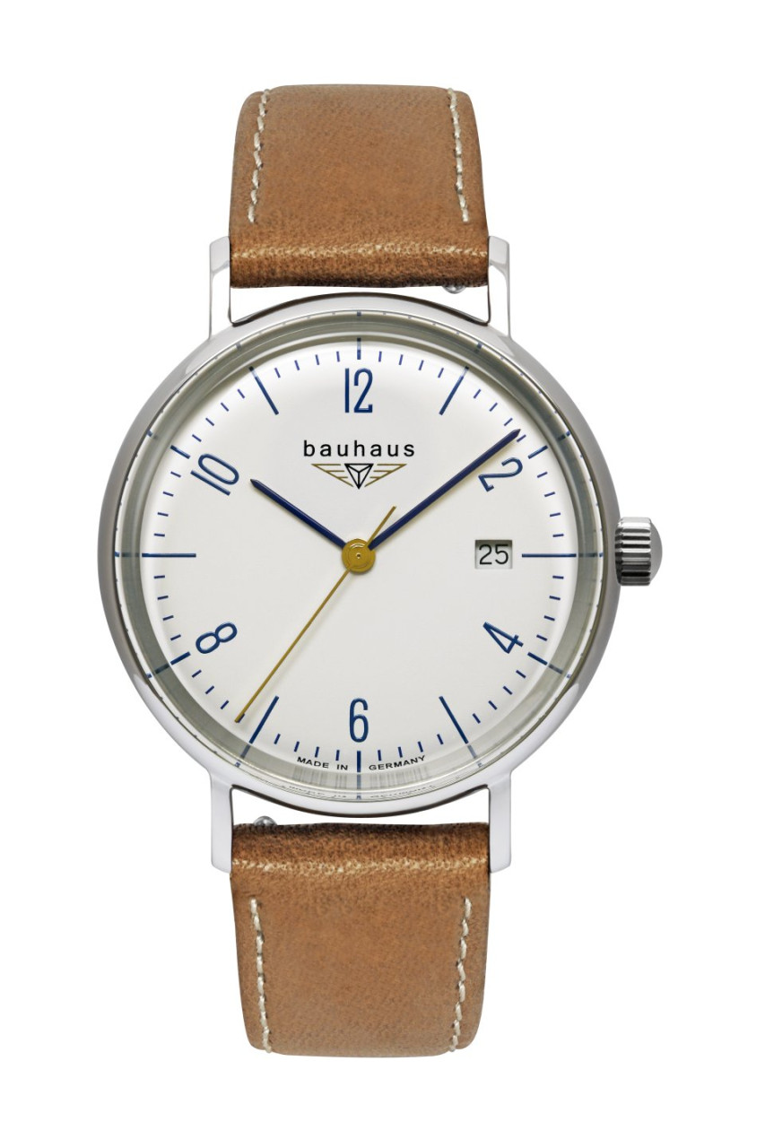 DAU, Bauhaus Pure Quarz 3Zeiger+Datum 505 Ronda 505,Stainless Steel 36mm K1-Sicherheitsglas, waterre