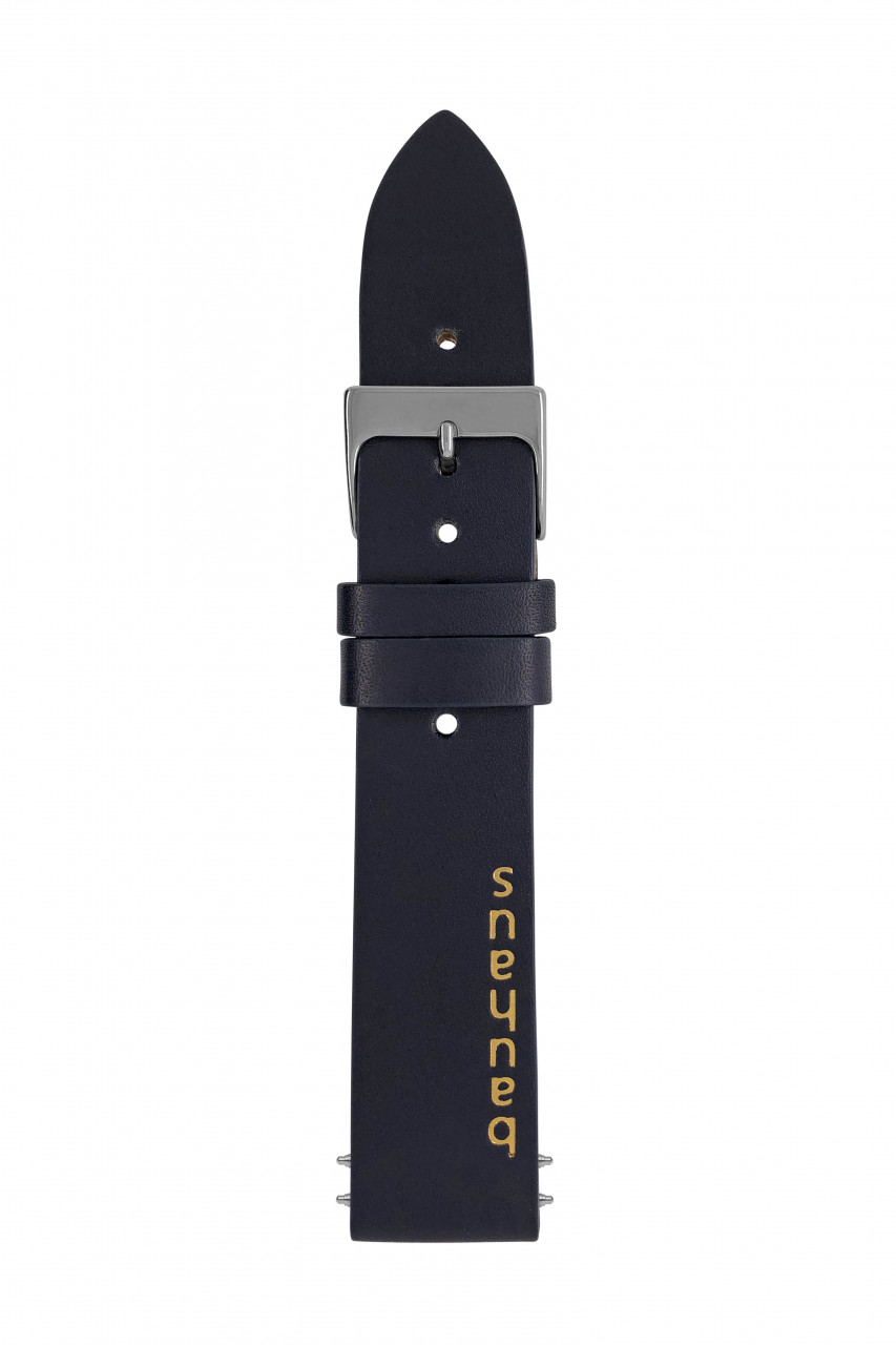 LB GM B blau 20/18mm Princess, nahtlos, BH Prägung in gold, elegante Stahlschließe