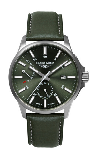 HAU, Bauhaus Aviation Automatik Gangreserve Kal. P9134, Titanium case 42mm, Sapphire crystal, wr 10a