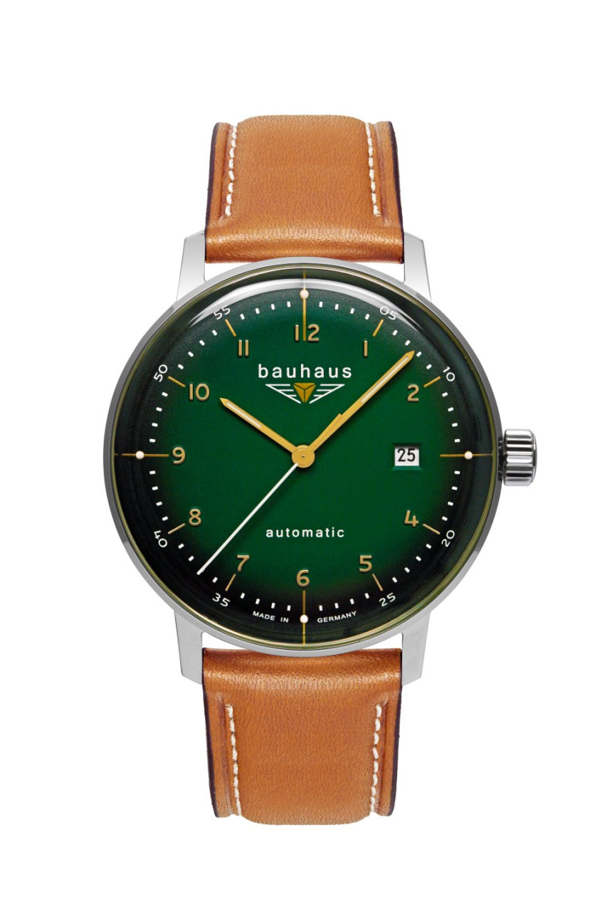 HAU, Bauhaus Automatik Cal. 8215 green Cal. 8215, Steelcase 40mm, M-K1 crystal, wr 5atm