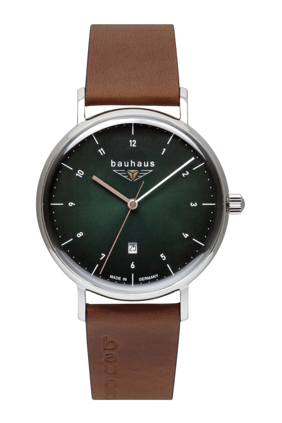 Bauhaus Herrenuhr Quarz mit Datum und Lederarmband