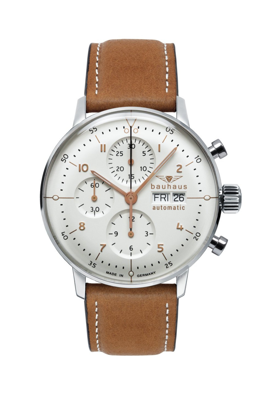 HAU, Bauhaus Chronograph Automatik Swiss Sellita SW500 25 Jewels, Steelcase 5atm, Mineral crystal