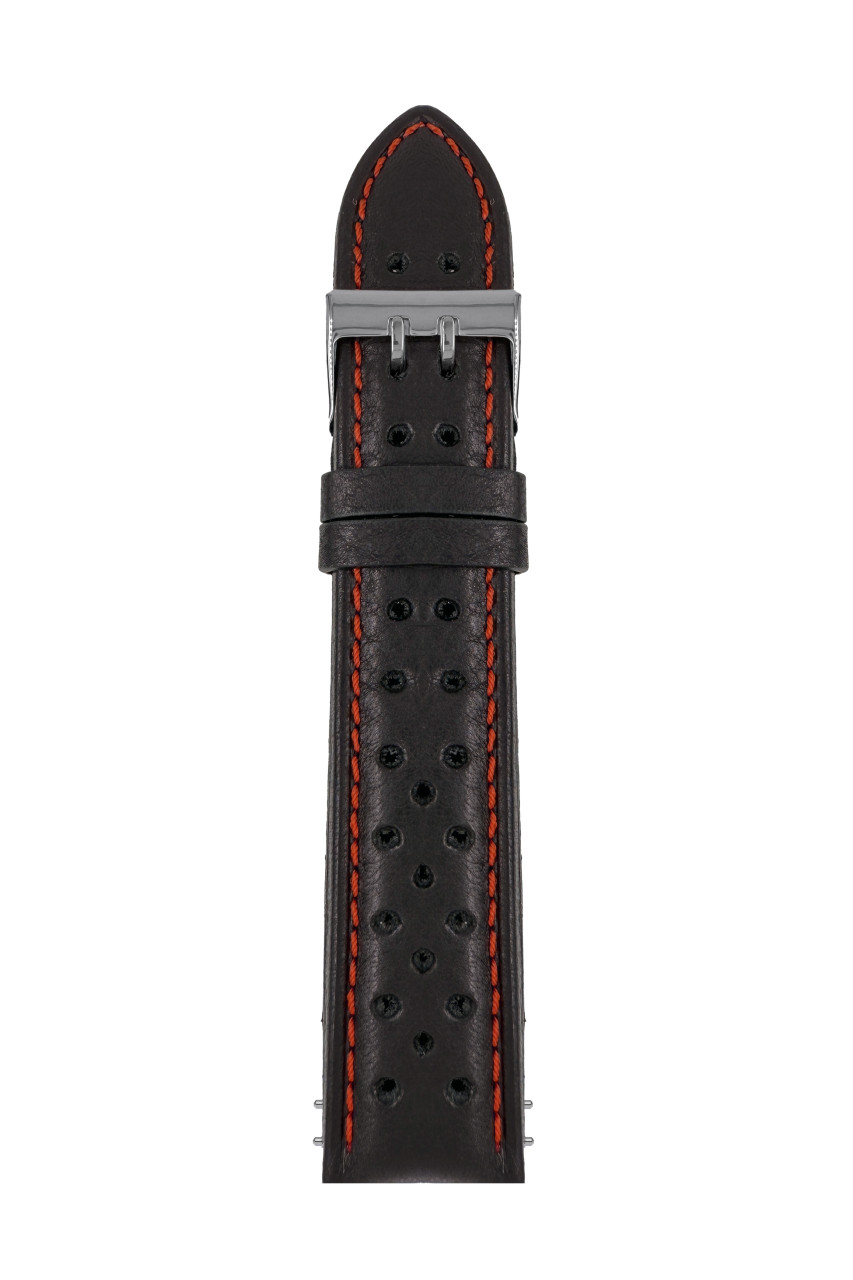 LB GM A Tornado, Rallye schwarz-rot, 22/20mm, 2764-2, 2770-2 Rallye black, red stitching, buckle double thorn shiny