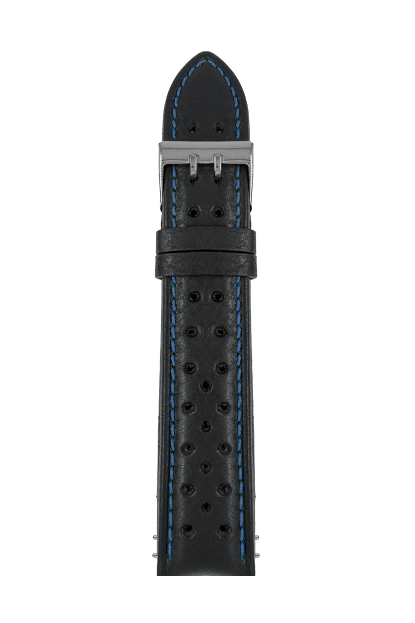 LB GM A Tornado, Rallye schwarz-blau, 22/20mm, 2770-3 Rallye black, blue stitching, buckle double thorn shiny
