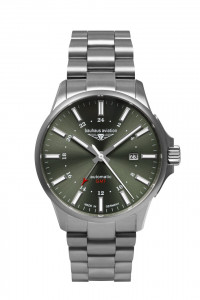 HAU, Bauhaus Aviation Automatik GMT Cal. 9075 Ti-MB 24 Jew., Titanium case 42mm, Sapphire crystal, w HAU, Bauhaus Aviation Automatik GMT Cal. 9075 Ti-MB 24 Jew., Titanium case 42mm, Sapphire crystal, w