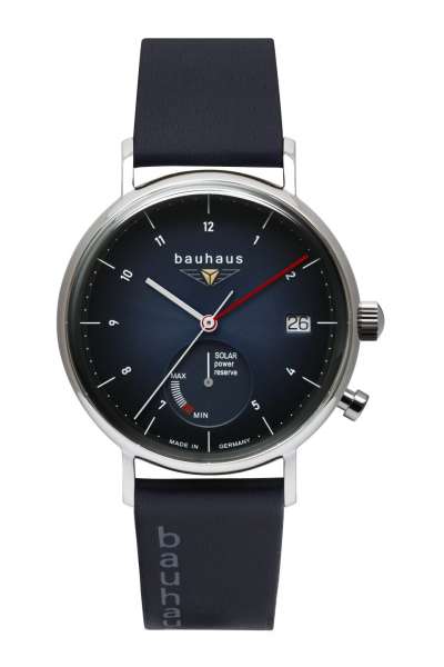 HAU Bauhaus Solar mit Powerreserve Epson Seiko VR43B11 Solar Power Storage Indicator bauhaus Classic Men All Watches Bauhaus Shop Watches Made in Germany