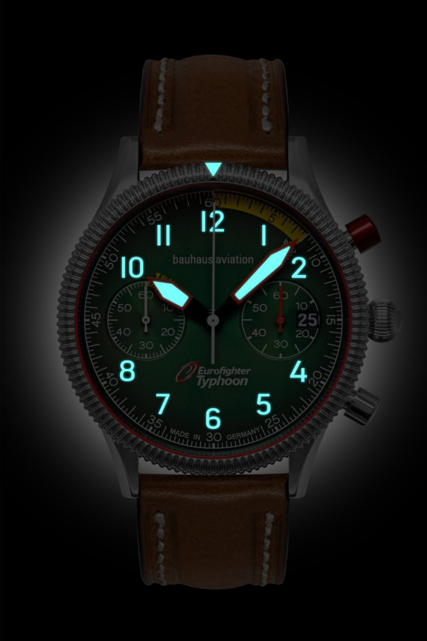 HAU, BHA Eurofighter Quarz 6S21 green Citizen 6S21 wr 5atm, MineralglK1