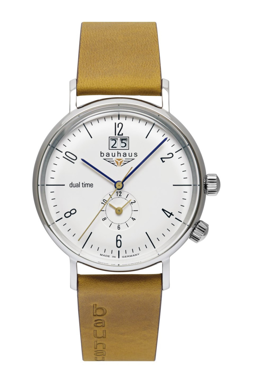 HAU, Bauhaus Pure Dual Time 6203.SM Ronda 6203.SM, Steelcase 41mm, M-K1 crystal, wr 5atm