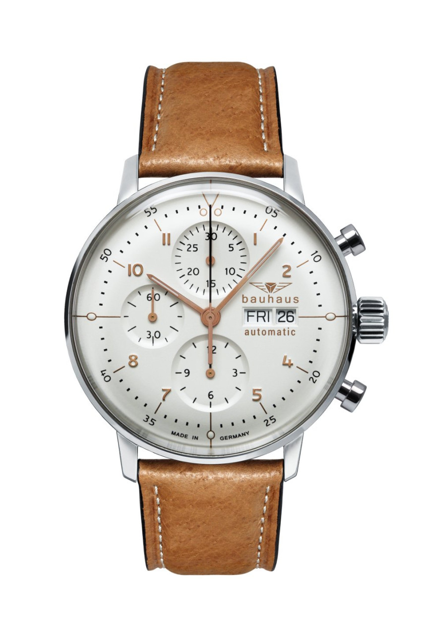 HAU, Bauhaus Chronograph Automatik Swiss Sellita SW500 25 Jewels, Steelcase 5atm, Mineral crystal